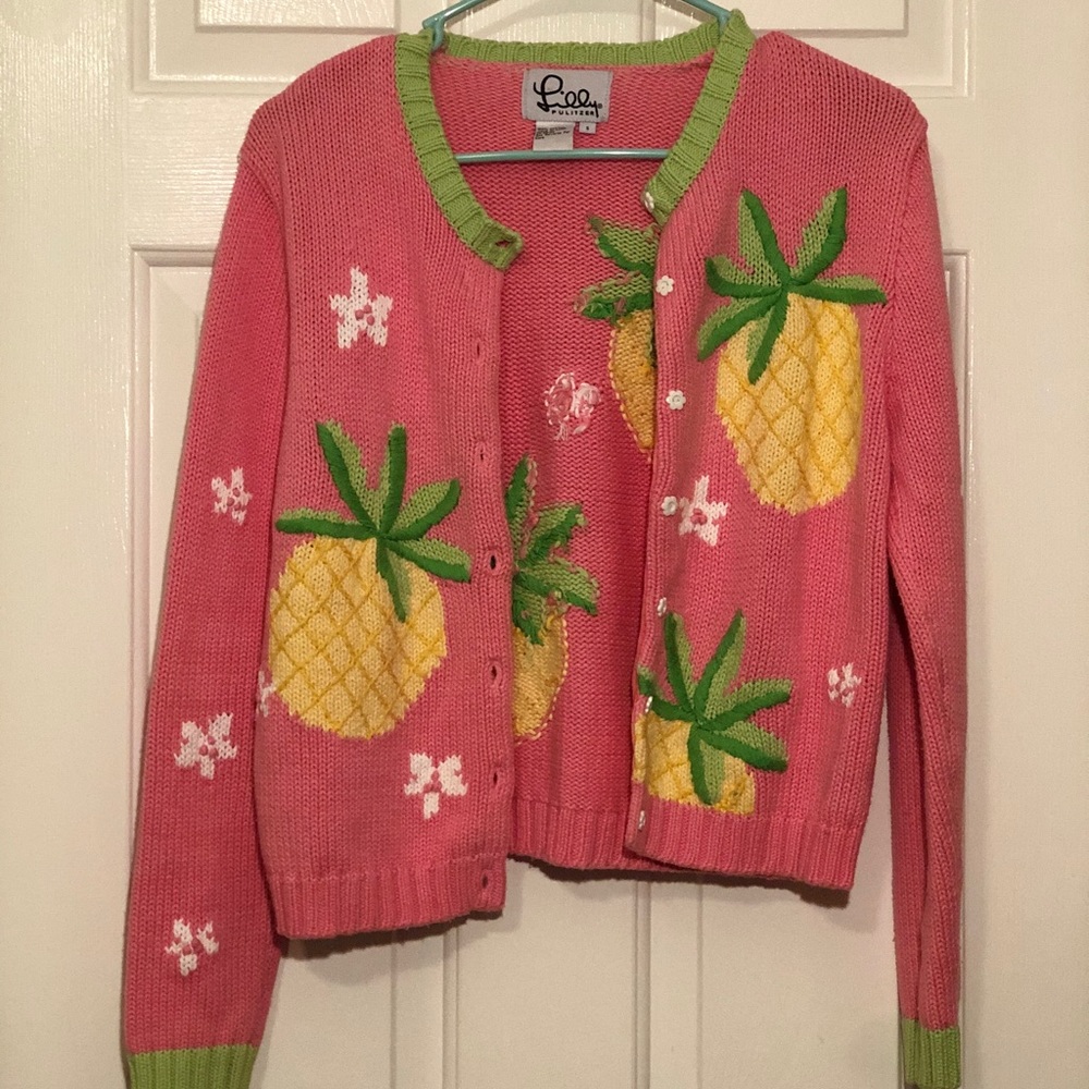 LILLY PULITZER VINTAGE PINEAPPLE CARDIGAN
